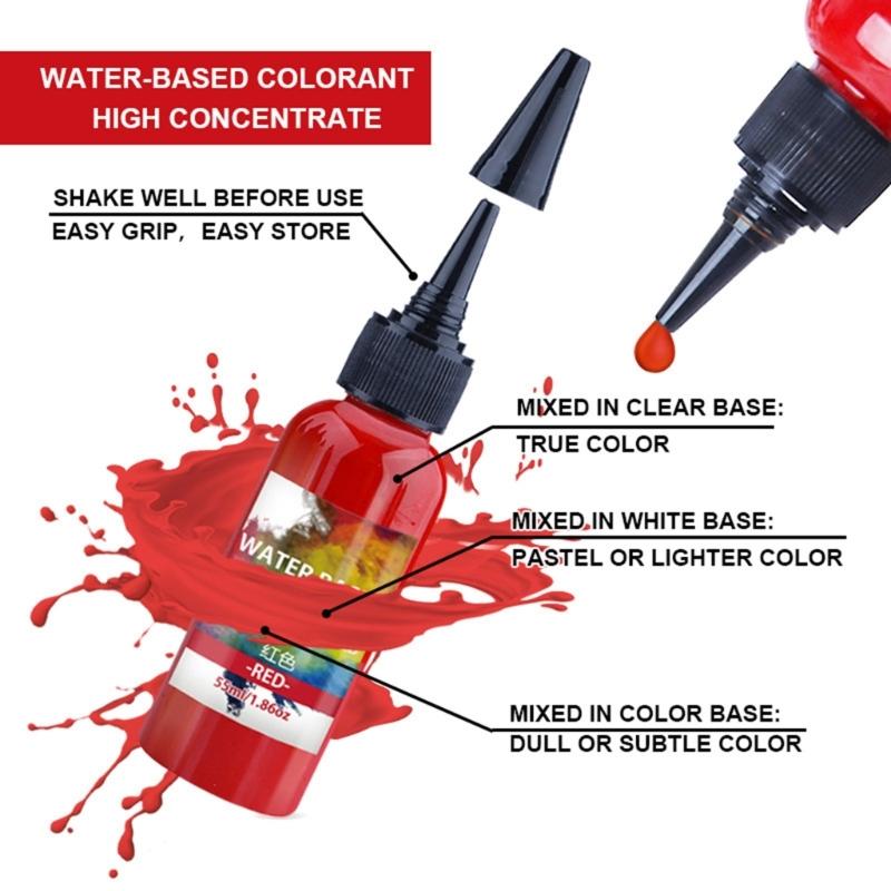 55ml Water Soluble Resin Dye for Craft Safe Colorant for Plaster Cement Vibranting Long Time Use Pigment