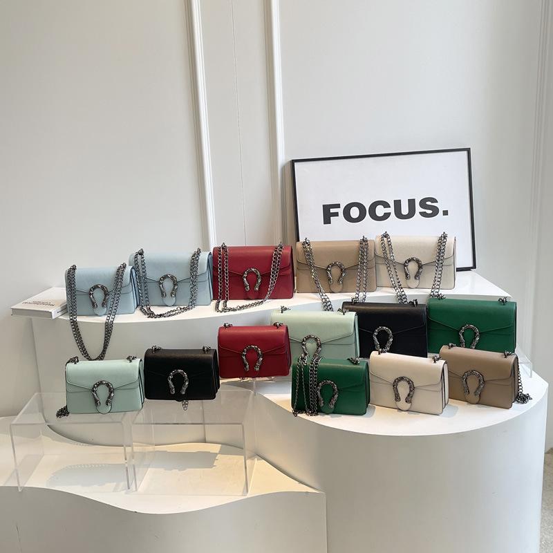 New High-end Light Luxury Solid Color Chain Bag Single Shoulder Oblique Span Trendy Women's Bag