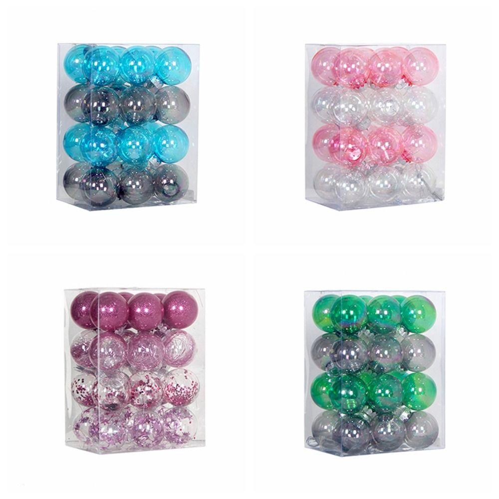 24pcs 6CM Christmas Ball Set Delicate Hanging Ornament Christmas Tree Decoration Pendant  New Year