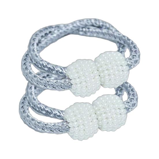 1 Pair Magnetic Curtain Rope Beaded Tiebacks Woven Curtain A