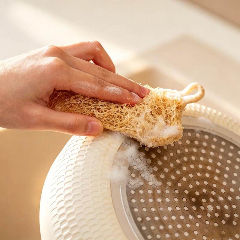 1/3/5/10PcsNatural Loofah Sponge Scrubber Plant Fiber Dish Washing Pad Oil Stain Remover Reusable Kitchen Cleaner with Rope