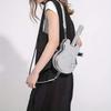 Women'S Faux Leather Guitar Shaped Crossbody Bag With Zipper Closure And Polyester Lining Trendy Messenger Shoulder Bag For Forward Occasions