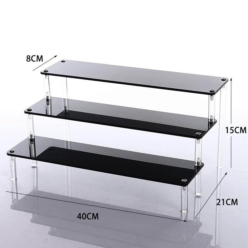 Black Handmade Toy Display Rack 1/2/3/4/5 Layer Ladder Shelf for Building Block Model Doll Office Cosmetics Storage