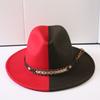 Popolare cappello a cilindro a tesa larga bicolore classico europeo e americano moda uomo e donna stile OL cappello da cowboy cappello jazz
