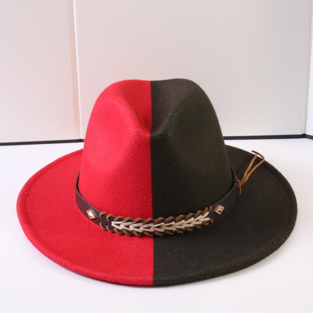 Popolare cappello a cilindro a tesa larga bicolore classico europeo e americano moda uomo e donna stile OL cappello da cowboy cappello jazz