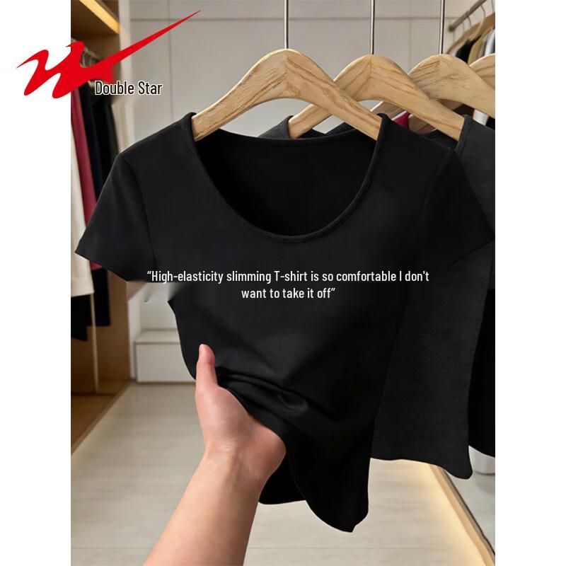 

Shuangxing Women s U-Neck Slim-Fit Short Sleeve T-Shirt M