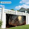 Two-dimensional plane two-dimensional door poster 1 Halloween haunted castle scene large garage door cover.PMJ