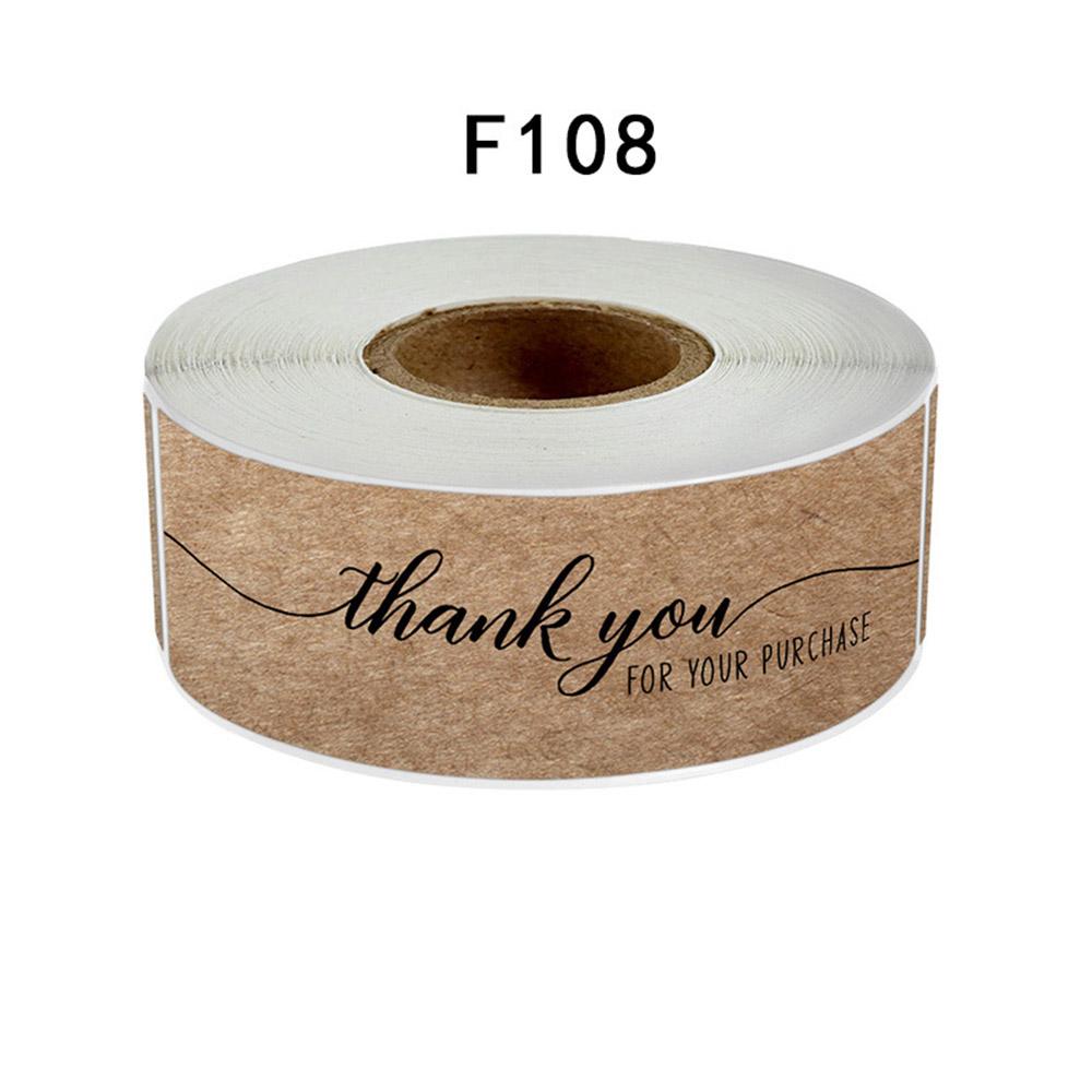 

120 шт./рулон Прямоугольные Наклейки для Запечатывания Конвертов Канцелярские Товары Ручной Работы Крафт-Бумага Наклейки Спасибо за Ваш Заказ Наклейки Бизнес