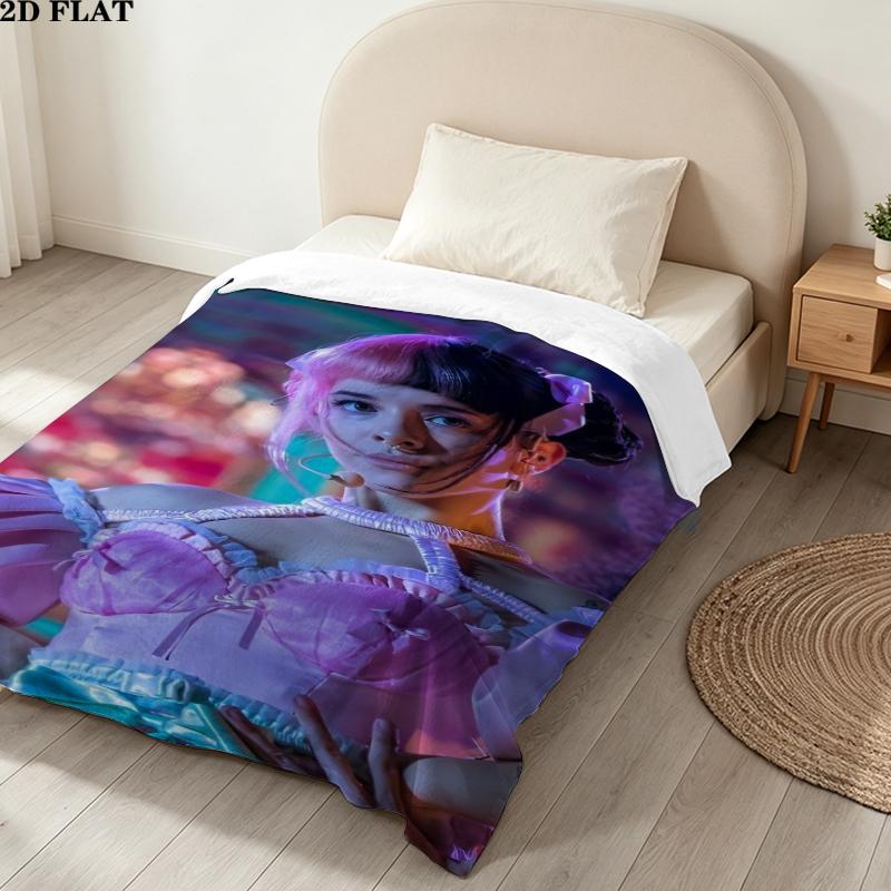 Melanie Martinez Print Flannel Blanket, High quality Comfortable for All Seasons, Home Decor, Warmth and Comfort, Perfect for Christmas Gifts
