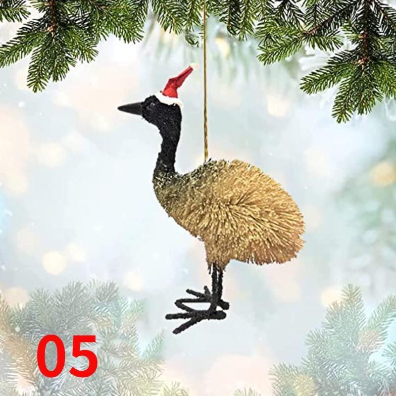 Christmas Acrylic Pendant Animals Decor 12Styles 1pcs Hanging Koala Hedgehog Platypus Bird Xmas Christmas Tree Pendant for Car Backpack Home