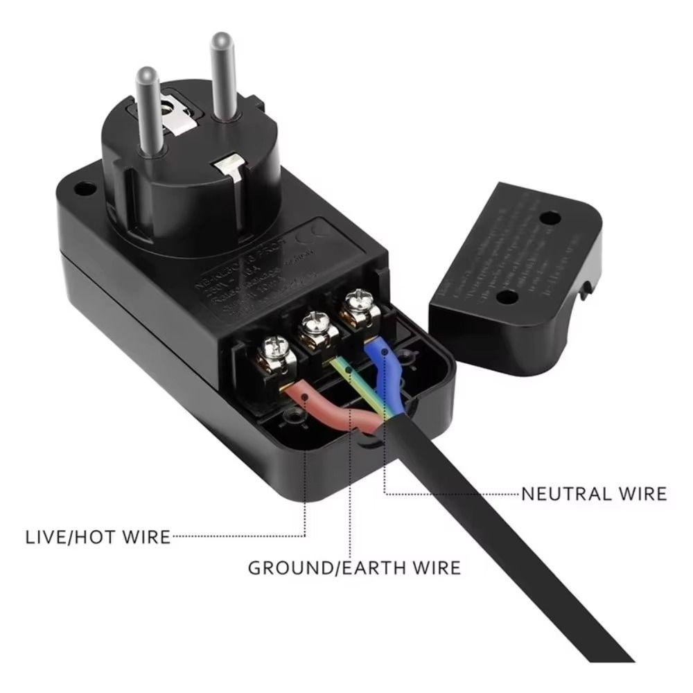 10mA Personal Protection Plug 16Amp Residual Current Circuit Breaker Replacement Plug Home Use