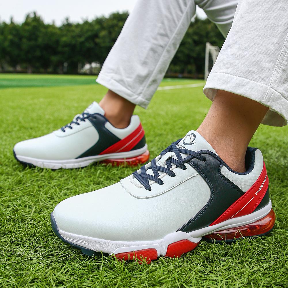 Professional Golf Shoes With Nails Men Outdoor Non-slip Men's Golfing Spikes Leather Waterproof Air Cushion Sports Shoes For Men