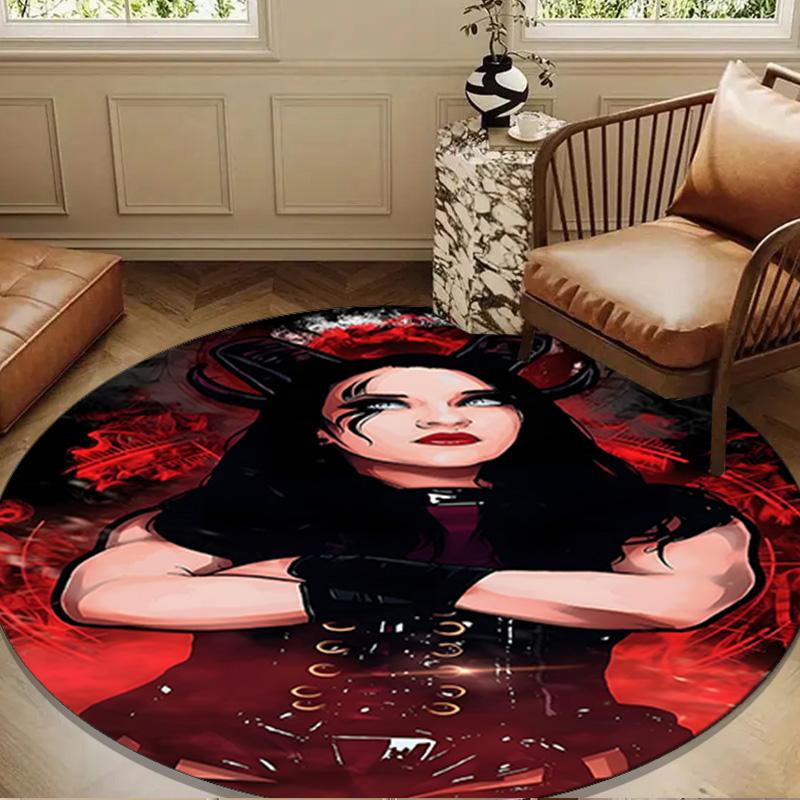Vampire Warrior Women Stephanie Round Mat Home Decor, Chair Rug For livingroom,Bedroom, Doormat Home Decor Birthday Gift Christmas Gifts
