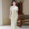Black velvet national style new Chinese style Suzhou long autumn cheongsam improved young women's high sense daily wear