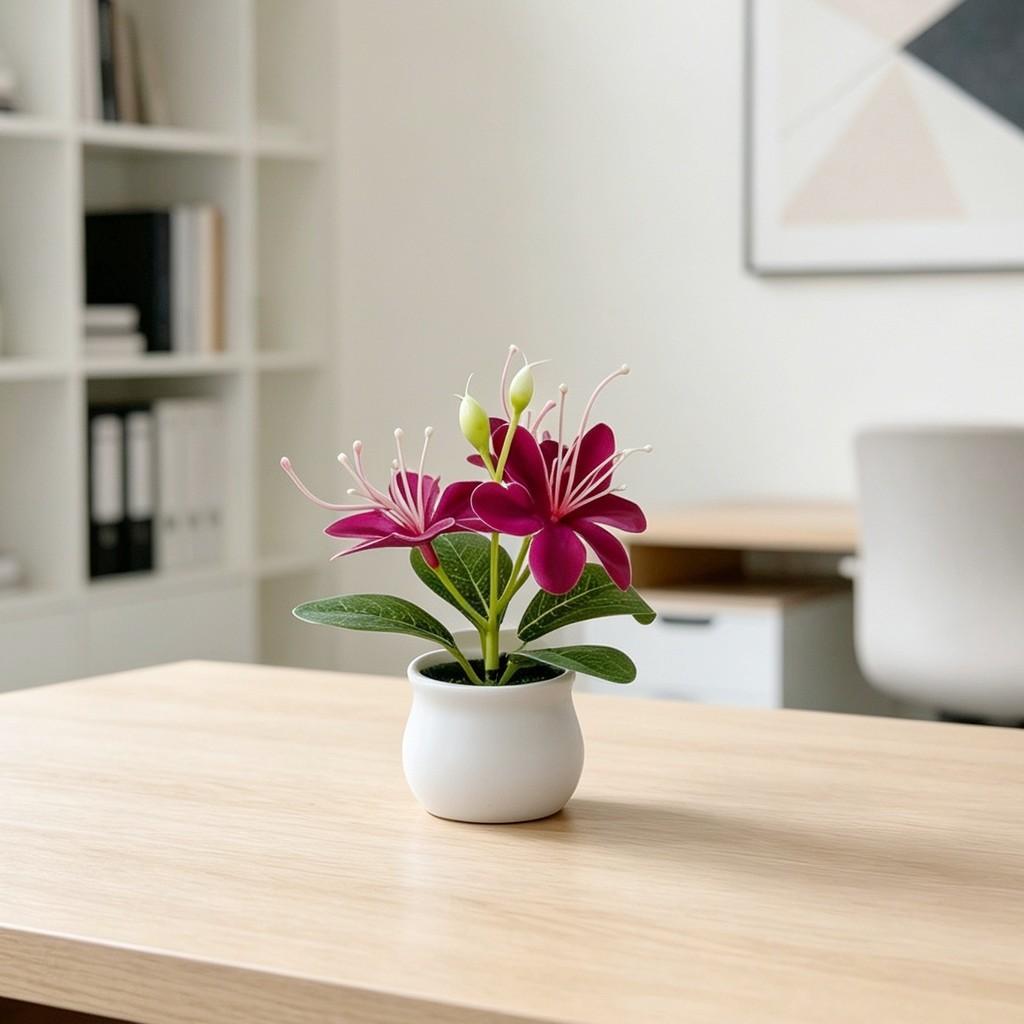 Mini Jasmine Faux Plant With Plastic And Soft Gel For Home Decor And Photography Props