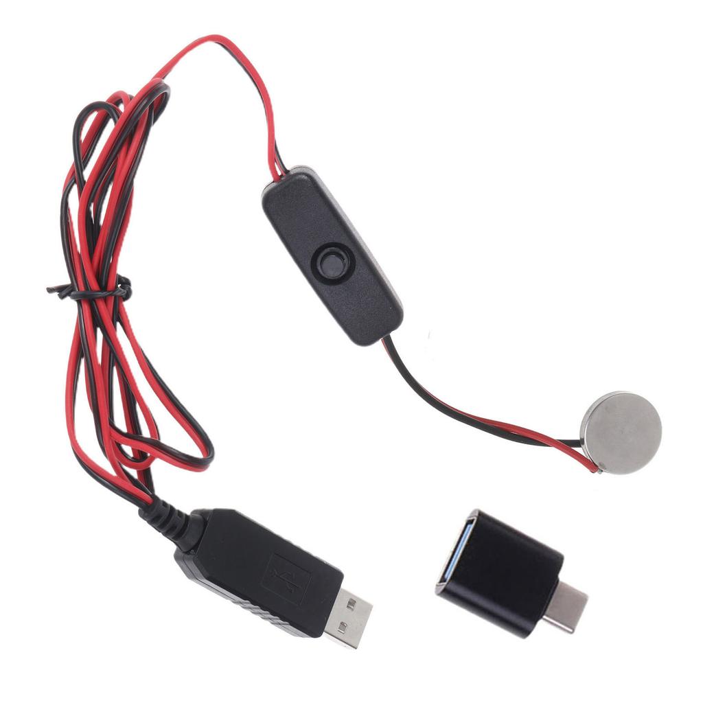 USB or Type-C To 3V CR2032 Dummy Battery Charging Cable with Switches Repalce CR2032 3V Battery for Thermometer Toy