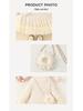 Autumn Knitted Lace Patchwork Dress for Baby Girls - Beige, Long Sleeve, Round Neck