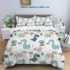 3-piece Down Duvet Cover Set with Cartoon Dinosaur Lion Pattern Print (1 Duvet Cover+2 Pillowcases, No Core) Soft Bedding Set