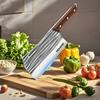 MDHAND Upgraded Forged Chef Knife Meat Cutting Vegetable Cleaver Heavy-Duty Multi-Purpose Chopping Knife Striped Black Handle
