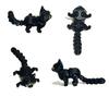 Black Cat Figurine, Articulated, Miniature Size, 12cm Total Length, Desktop Display Animal Toy [Used]