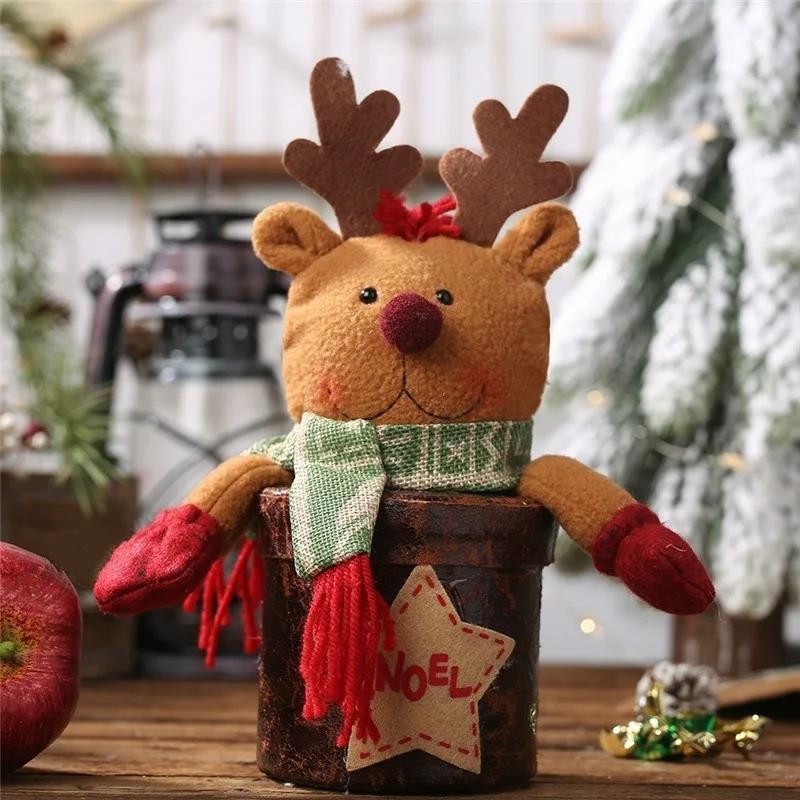 Xmas New Year DIY Christmas Temperament Candy Jar Santa Claus Gift Box Snowman Apple Box Children's Cartoon Doll Gift Box