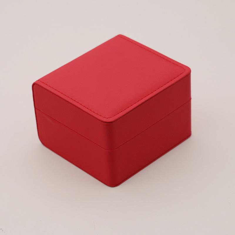 Rounded Corner PU Leather Single Watch Storage Box with Threaded Flip Cover