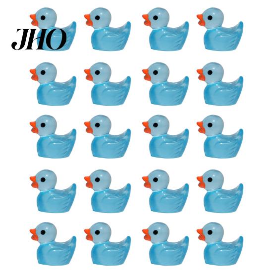 Duck-themed Room Accents 20Pcs Mini Duck Glow-in-the-dark Resin Ornaments Adorable Realistic Figurines Sculptures for Garden Home Party Decoration