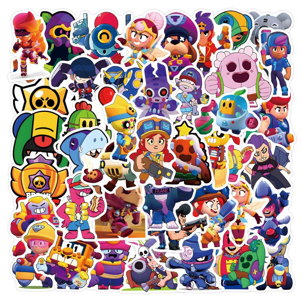 50 New Brawl Stras Graffiti Stickers Decorate Suitcase Laptop Mobile Phone Stickers