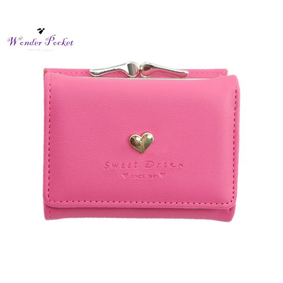

Женский кошелек с металлическим сердцем, модный мини-бумажник с буквами, тройной, с несколькими слотами, карман для карт, короткий тонкий кошелек для монет розы красного