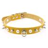 Alloy Spike D-ring Choker, Faux Pearl Rivet D Buckle Leather Clavicle Necklace