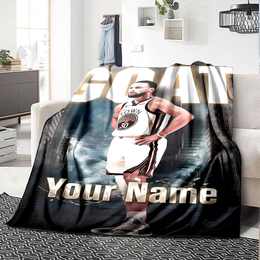 Golden State Warriors Curry Personalized Name Blanket Multi-purpose Personalized Blanket Comfortable Throw For Living Room Office Chair Office Picnics