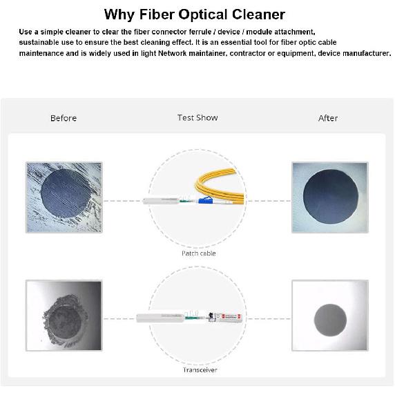 Fiber Optic Cleaning Pen, SC/FC/ST 2.5mm Ferrule Connectors Fiber Cleaner, Cleans Over 800 Times