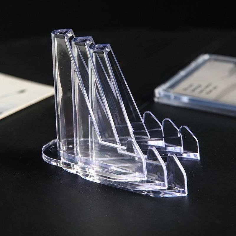 5pcs Transparent Acrylic Commemorative Coin Display Stands Triangle Challenge Coin Capsule Holders for Collectibles