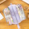 Double Layer Solid Color Pencil Case - Korean & Japanese Style, Large Capacity for Boys and Girls, Middle School Students
