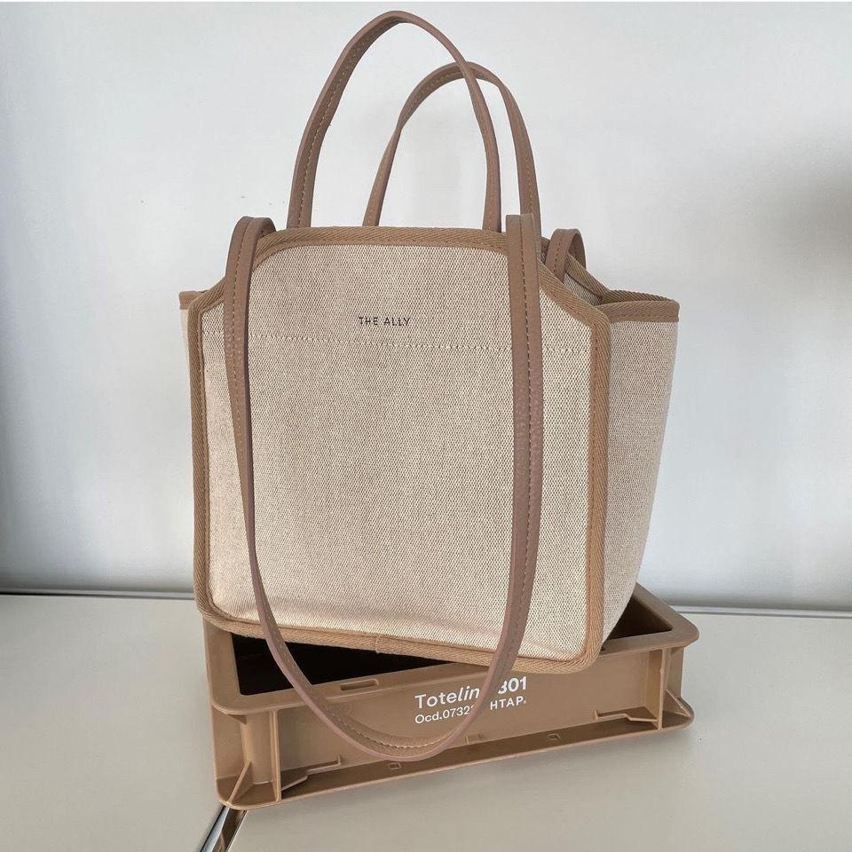 Women Tote Bag Cotton Casual Solid Hasp SOFT High-Capacity Shoulder Bag Handbag Shopping Bag Simple