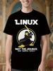 Linux Penguin Coding Tshirt - Black with Bold Linux Text ...
