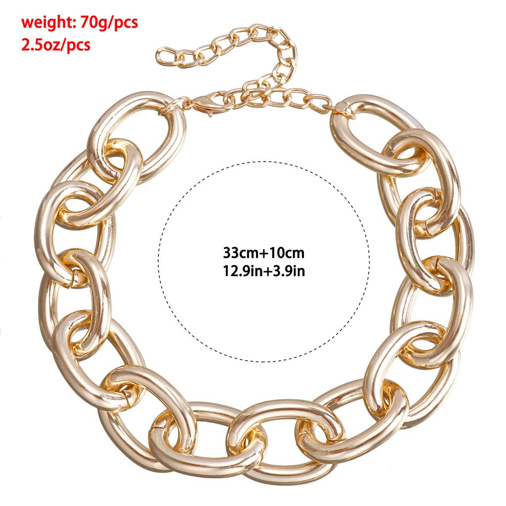 Grenzüberschreitender Schmuck, Einfacher Punk-Stil Übertriebene Dicke Kette Halskette, Personalisierte Straßenauktion Aluminiumkette Trend Halskette Damen