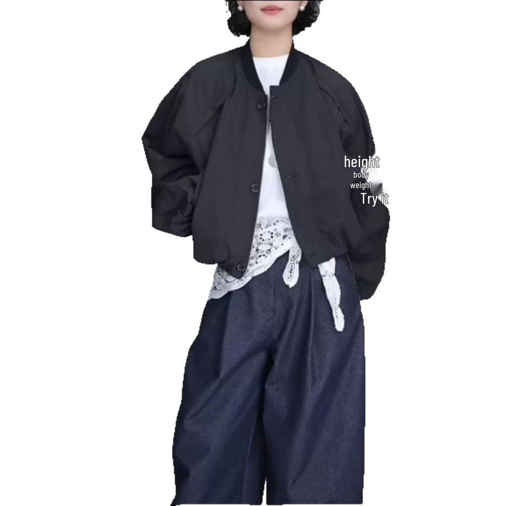 Dámská krátká baseballová bunda na zip v korejském stylu - Jaro/Podzim 2025 Volný ležérní trend