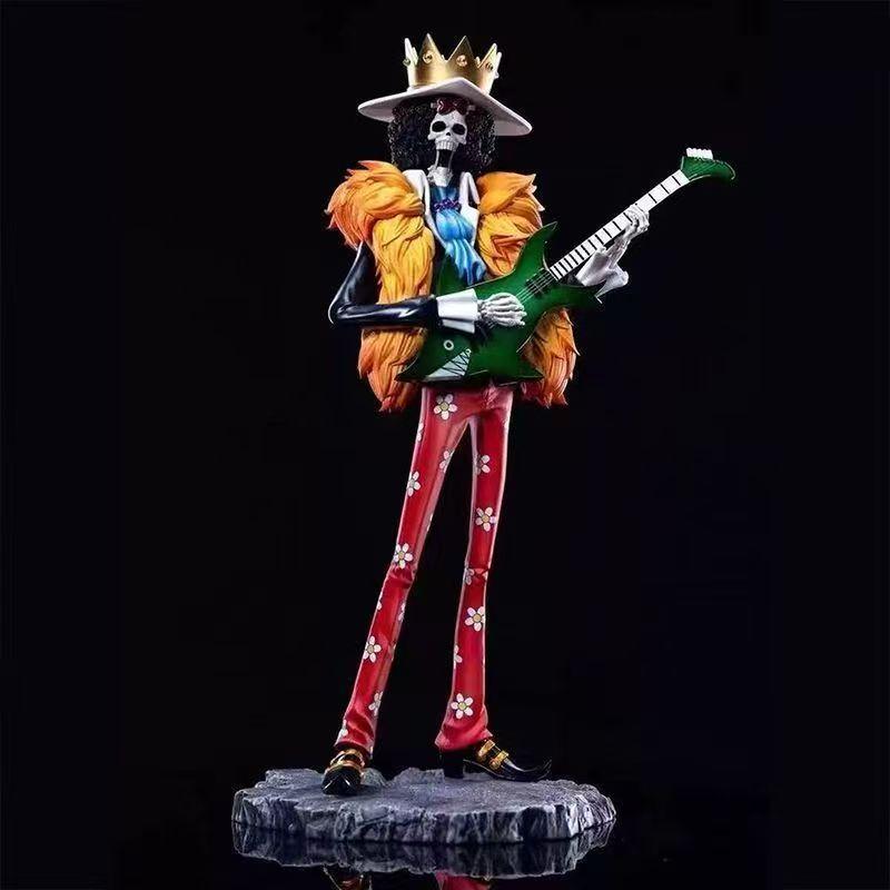 One Piece Brook King of Spades Straw Hat Crew Can be move PVC Anime Battle Figure 13.77Inch/35cm Favorites Table setup Toys Gift