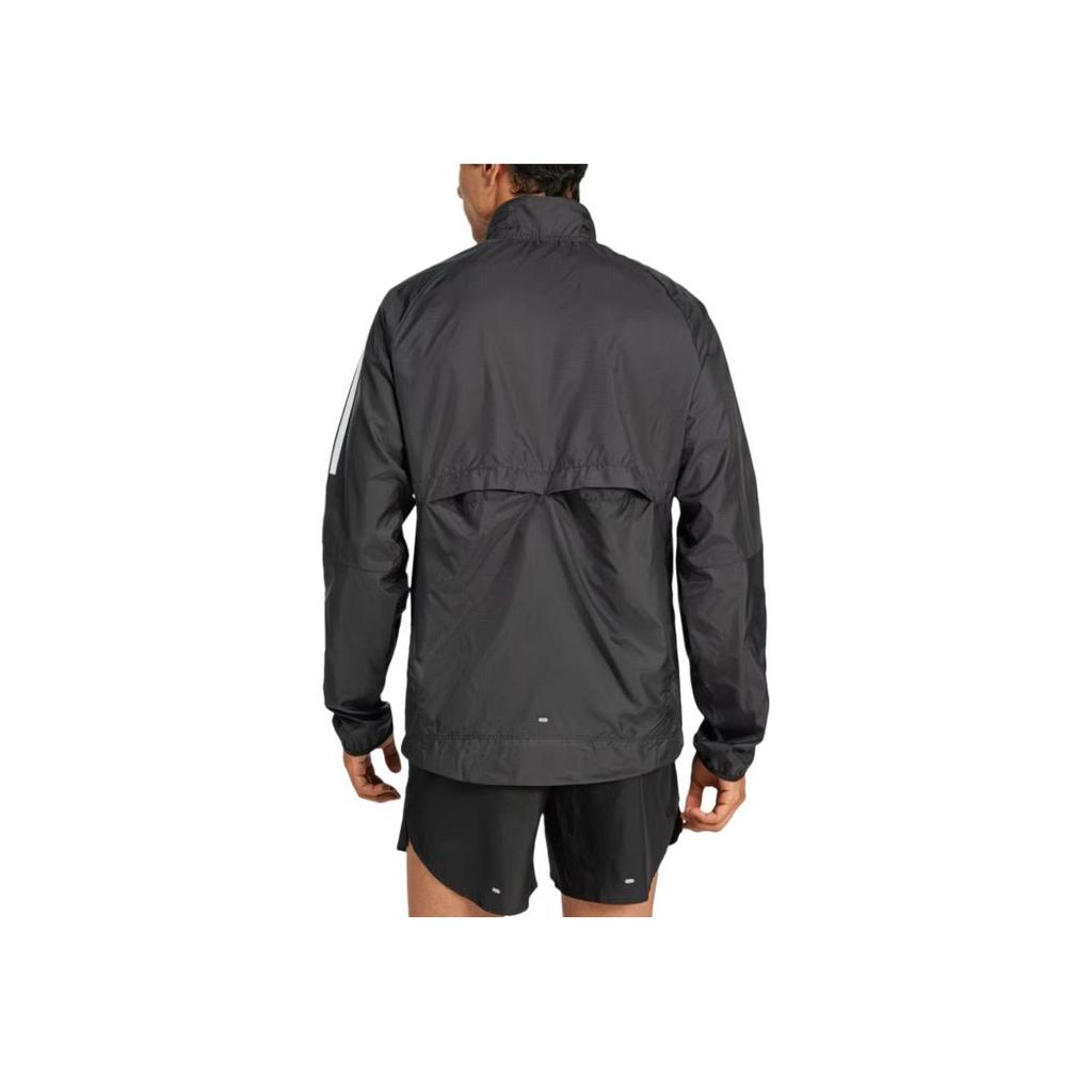 adidas Own The Run 3-Stripes Comfortable Long Sleeve Work Jacket Men Jackets Black JD2322