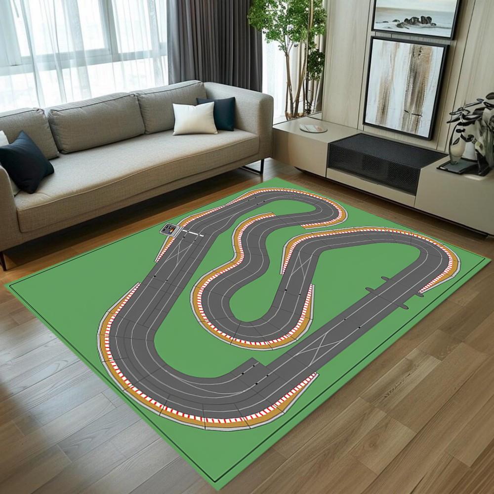 Interactive Toy Car Racetrack Carpet City Highway Play Mat Kids Nursery Rug Educational Playroom Carpet for Boys Girls Bedroom