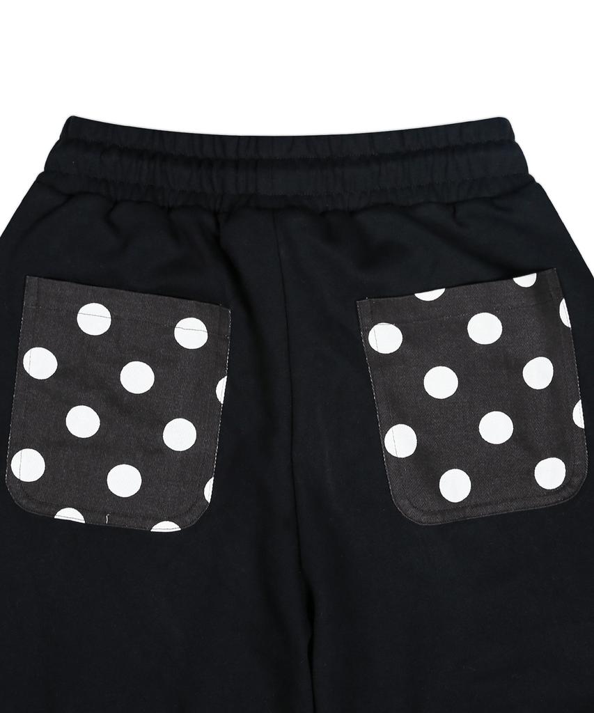 RuNaKi'Hu' Wxp024 Dot Pintuck Sweat Balloon Pants (Black)