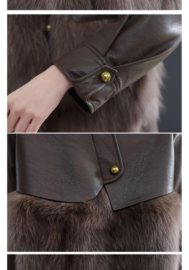 Women's Leather Jacket with Fleece & Cotton