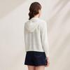 Women's Mulberry Silk Jacquard Hooded Zip Cardigan