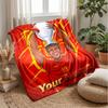 Coperta in Flanella Personalizzata con Nome Testo Lamine Yamal Logo Calcio Coperta Pile Personalizzata Regalo Speciale per Divano Camera da Letto Casa