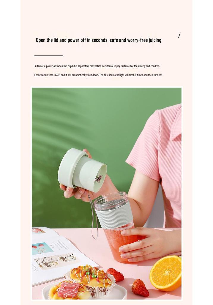 Rechargeable Portable Juicer Cup with Straw, Large Capacity for Fruit & Ice Crushing, Perfect Gift
