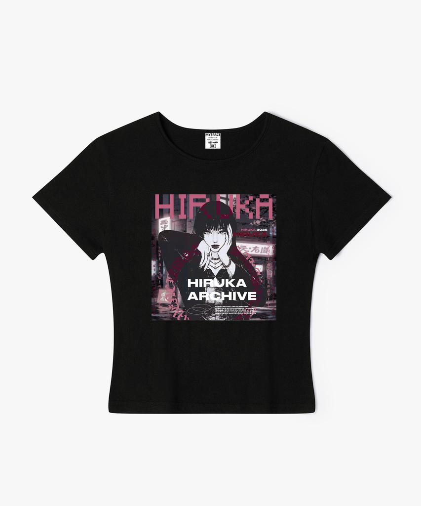 Hilukaakaibeu Shizuka Kuro Women'S Slim Fit Short Sleeve T-Shirt