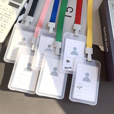 Portatarjetas Transparente con Tapa abatible para Tarjeta de Estudiante, Pase de Transporte, Tarjeta Bancaria y Tarjeta de Acceso