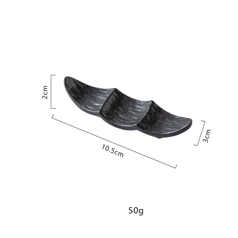

Ship Shape Ceramic Chopstick Rest New Household Stone Texture High End Hotel Utensils Solid High Aesthetic Creative Tableware чорний
