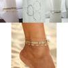 Elegant 3pcs Set Of Timeless Beach-inspired Fishbone Chain Crystal Zircon Anklets